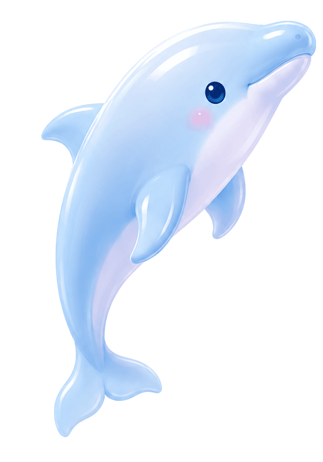 Baby blue LSSA dolphin mascot