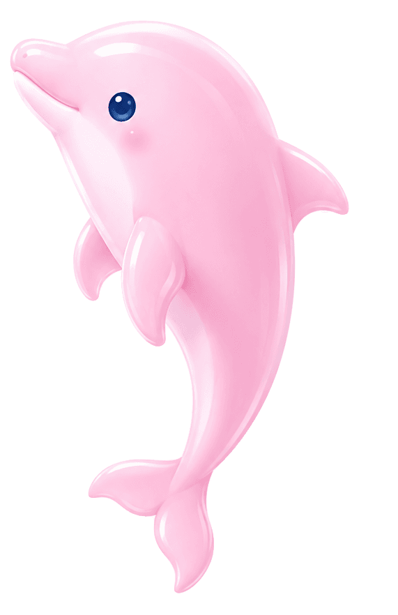 Baby pink LSSA dolphin mascot